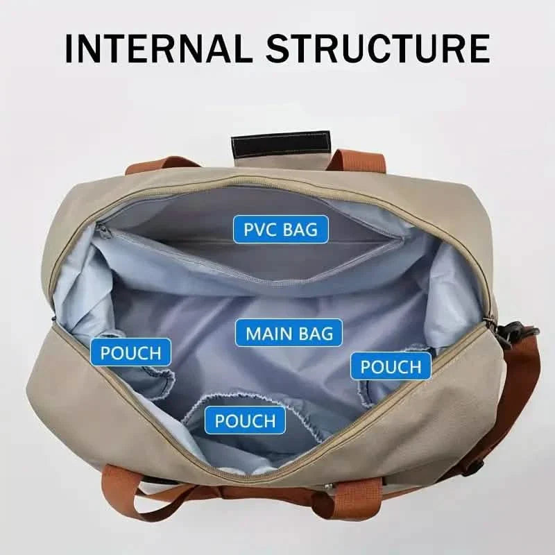 Bolsa de Viaje de Nylon – Gran Capacidad, Plegable, Compartimento para Zapatos – Hombre y Mujer