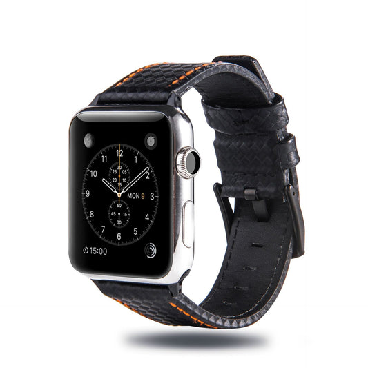 Compatible With , High-end Carbon Fiber Leather Watch