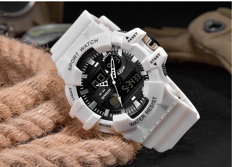 Montre de Sport pour Hommes, style G blanc, montre numérique LED, étanche 30M, style décontracté, luxe élégant, Relogios masculino