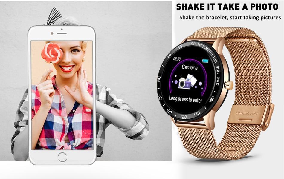 Reloj inteligente moderno de lujo para hombres y mujeres con pantalla LED a color y rastreador de presión arterial y frecuencia cardíaca con modo multifunción y rastreador de actividad física