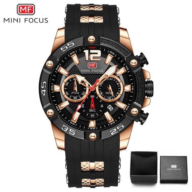 Mini Focus New Fashion Sport Mens Watches Waterproof Silicon Strap Wrist Watch Multifunctional Luminous Hands For Men