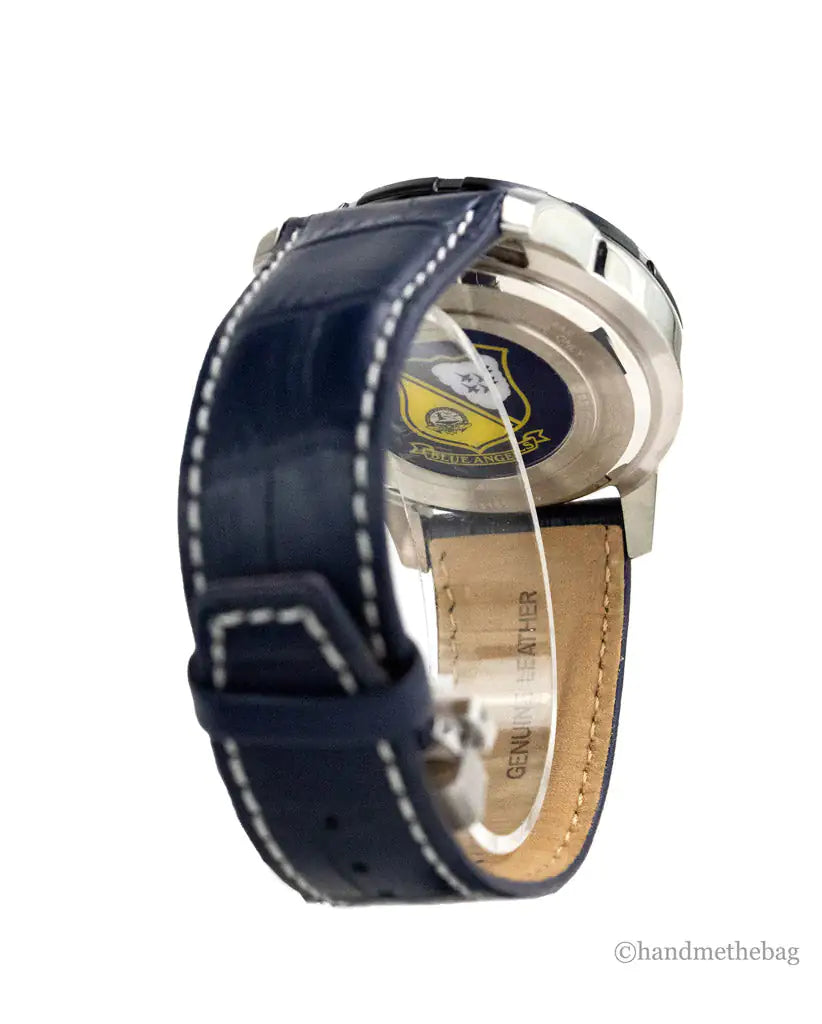 Montre Citizen Blue Angels Skyhawk AT avec bracelet en cuir imprimé crocodile