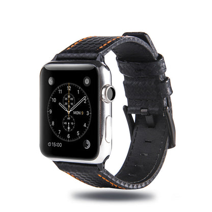 Compatible With  , High-end Carbon Fiber Leather Watch