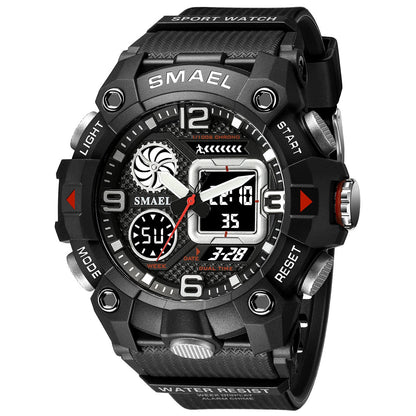 Reloj deportivo para hombre con doble hora, resistente al agua 50M, relojes militares, cronógrafo, alarma, reloj de pulsera para el ejército