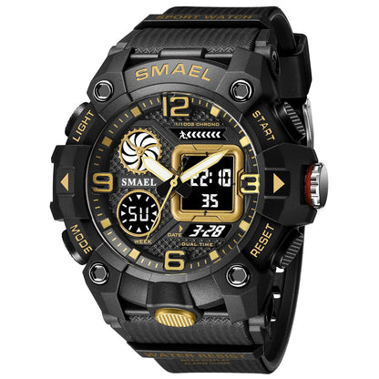 Reloj deportivo para hombre con doble hora, resistente al agua 50M, relojes militares, cronógrafo, alarma, reloj de pulsera para el ejército