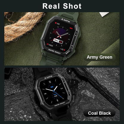 Reloj inteligente ROCK resistente para hombres, reloj deportivo para exteriores, impermeable, rastreador de actividad física, monitor de presión arterial, reloj inteligente