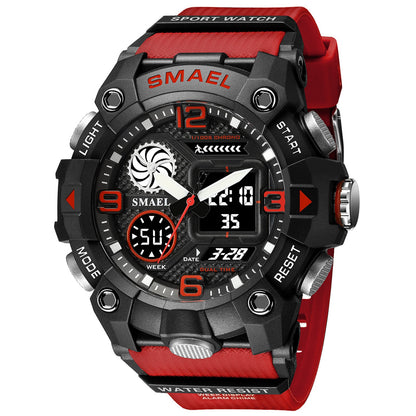Reloj deportivo para hombre con doble hora, resistente al agua 50M, relojes militares, cronógrafo, alarma, reloj de pulsera para el ejército