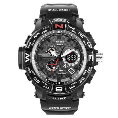 Nuevo reloj deportivo de lujo con pantalla dual LED digital analógica electrónica de cuarzo y protección resistente al agua de 30 m