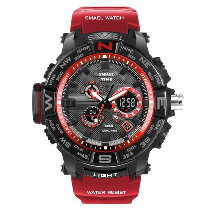 Nuevo reloj deportivo de lujo con pantalla dual LED digital analógica electrónica de cuarzo y protección resistente al agua de 30 m