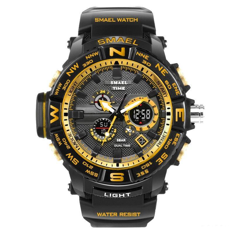 Nuevo reloj deportivo de lujo con pantalla dual LED digital analógica electrónica de cuarzo y protección resistente al agua de 30 m