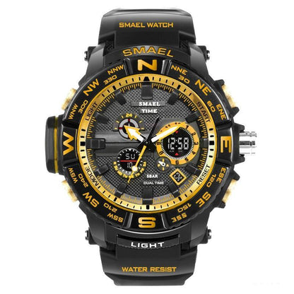 Nuevo reloj deportivo de lujo con pantalla dual LED digital analógica electrónica de cuarzo y protección resistente al agua de 30 m