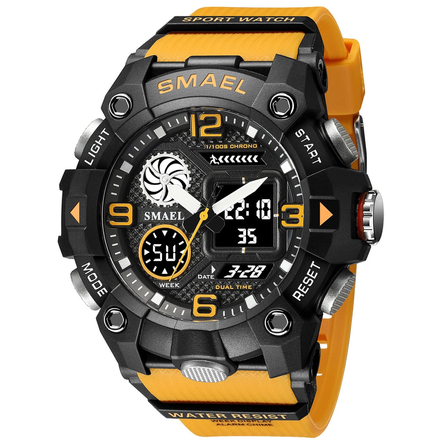 Reloj deportivo para hombre con doble hora, resistente al agua 50M, relojes militares, cronógrafo, alarma, reloj de pulsera para el ejército