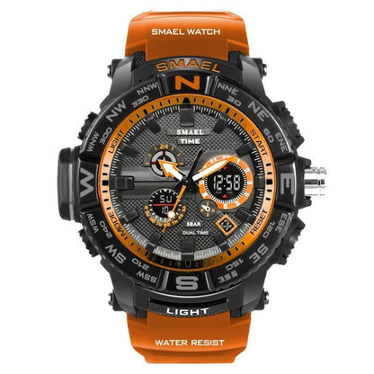 Nuevo reloj deportivo de lujo con pantalla dual LED digital analógica electrónica de cuarzo y protección resistente al agua de 30 m
