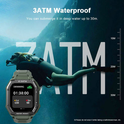 Reloj inteligente ROCK resistente para hombres, reloj deportivo para exteriores, impermeable, rastreador de actividad física, monitor de presión arterial, reloj inteligente