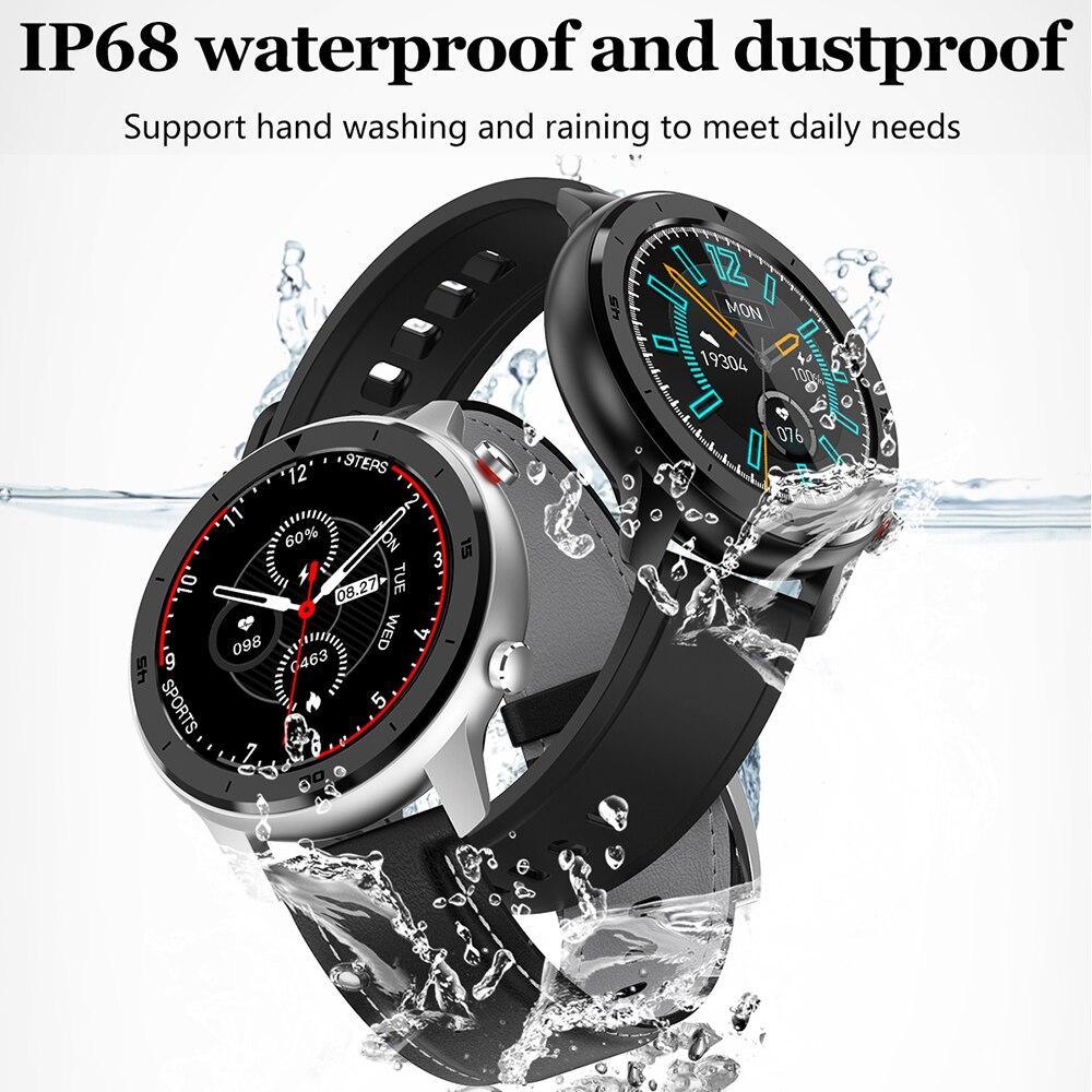 Reloj inteligente moderno de pantalla táctil redonda completa para hombres, estilo de lujo para negocios, con protección IP68 impermeable y monitor de presión arterial y frecuencia cardíaca, 5 días en espera