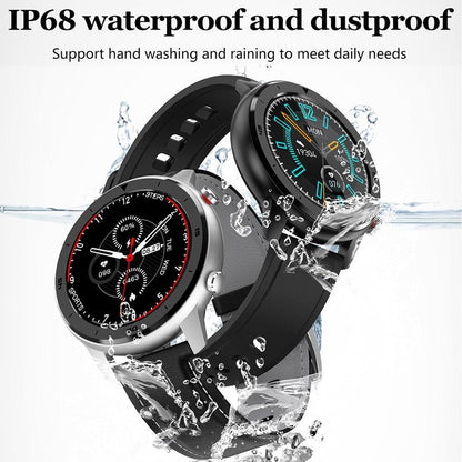 Reloj inteligente moderno de pantalla táctil redonda completa para hombres, estilo de lujo para negocios, con protección IP68 impermeable y monitor de presión arterial y frecuencia cardíaca, 5 días en espera
