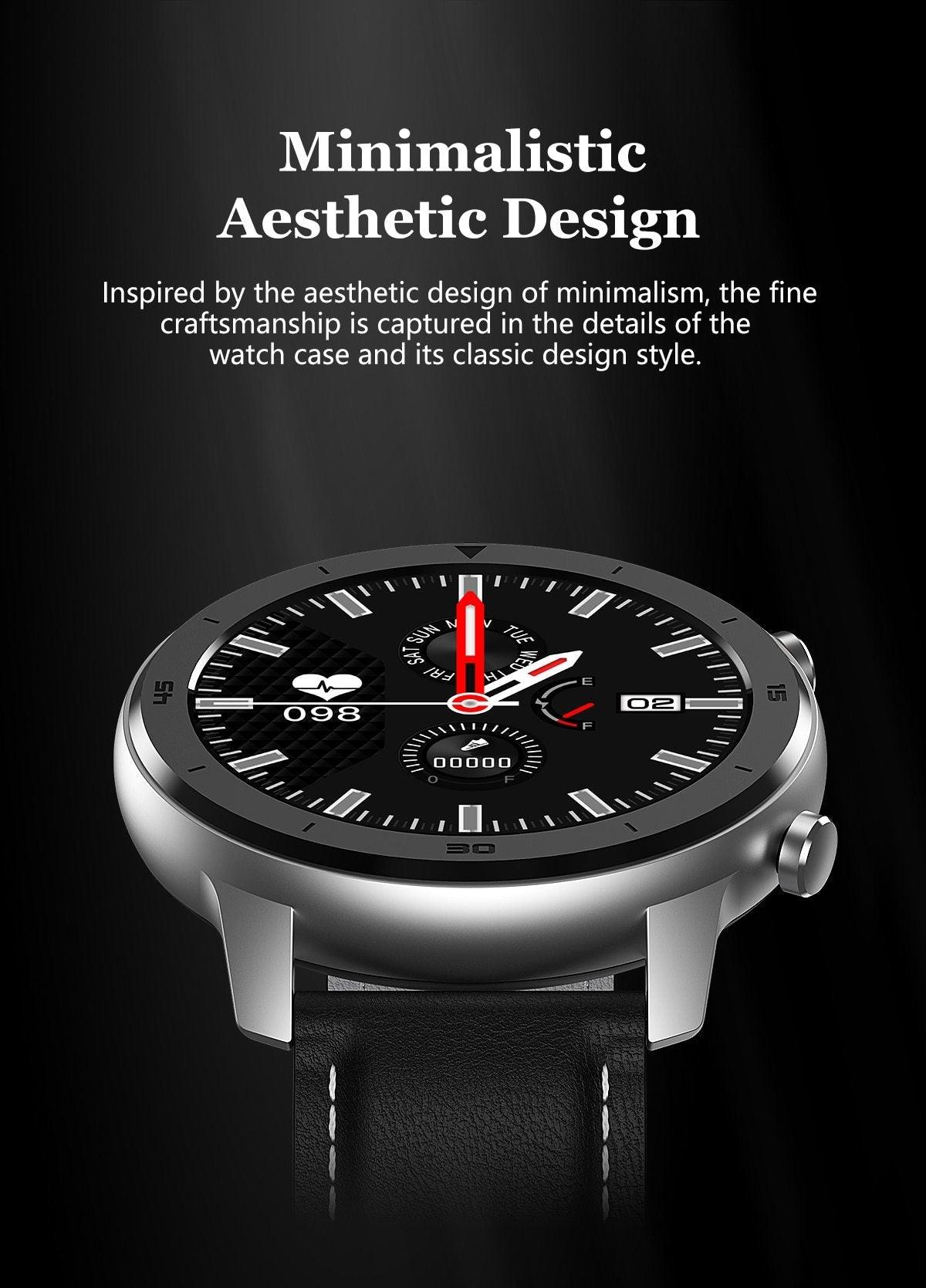 Reloj inteligente moderno de pantalla táctil redonda completa para hombres, estilo de lujo para negocios, con protección IP68 impermeable y monitor de presión arterial y frecuencia cardíaca, 5 días en espera