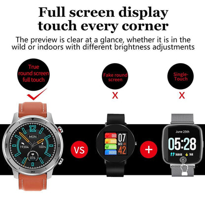 Reloj inteligente moderno de pantalla táctil redonda completa para hombres, estilo de lujo para negocios, con protección IP68 impermeable y monitor de presión arterial y frecuencia cardíaca, 5 días en espera