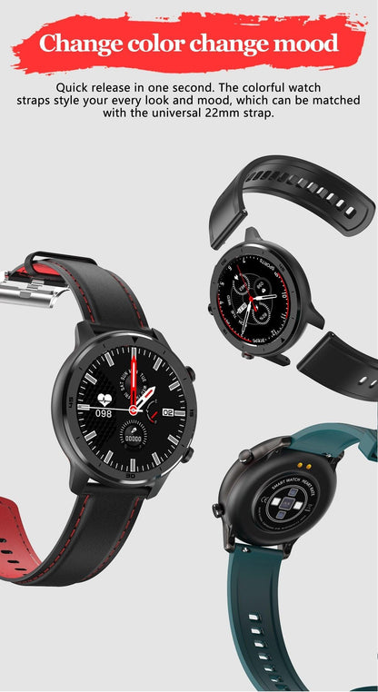 Reloj inteligente moderno de pantalla táctil redonda completa para hombres, estilo de lujo para negocios, con protección IP68 impermeable y monitor de presión arterial y frecuencia cardíaca, 5 días en espera