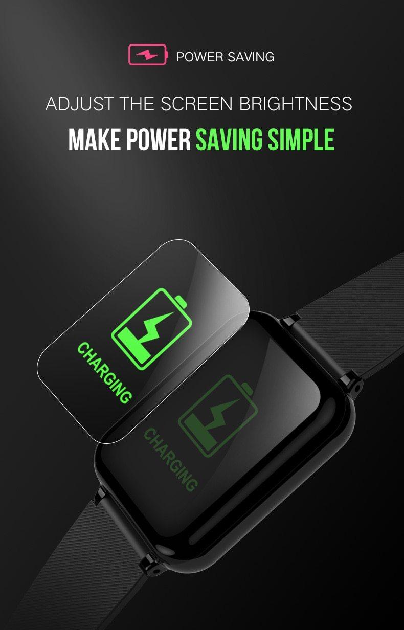 Reloj inteligente moderno B57 con protección impermeable IP67 y monitor de ritmo cardíaco y presión arterial, reloj deportivo unisex para hombres y mujeres