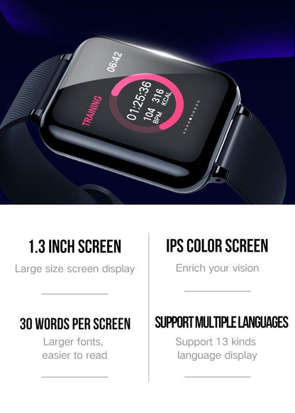 Reloj inteligente moderno B57 con protección impermeable IP67 y monitor de ritmo cardíaco y presión arterial, reloj deportivo unisex para hombres y mujeres