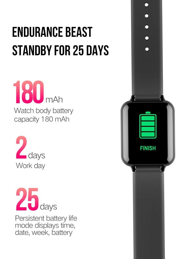 Reloj inteligente moderno B57 con protección impermeable IP67 y monitor de ritmo cardíaco y presión arterial, reloj deportivo unisex para hombres y mujeres