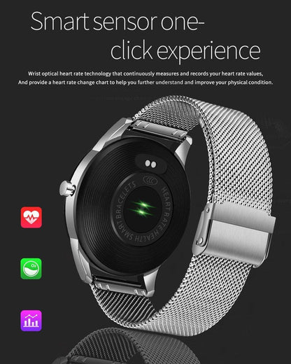 Reloj inteligente moderno de lujo para hombres y mujeres con pantalla LED a color y rastreador de presión arterial y frecuencia cardíaca con modo multifunción y rastreador de actividad física
