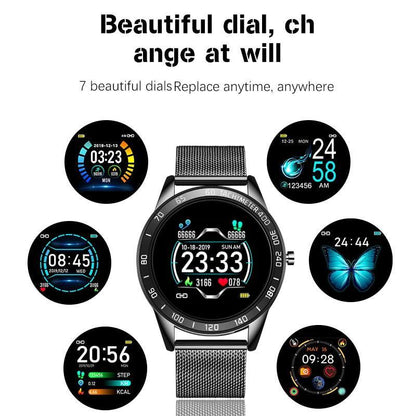 Reloj inteligente moderno de lujo para hombres y mujeres con pantalla LED a color y rastreador de presión arterial y frecuencia cardíaca con modo multifunción y rastreador de actividad física