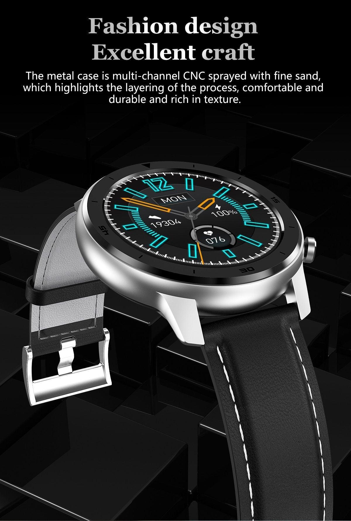 Reloj inteligente moderno de pantalla táctil redonda completa para hombres, estilo de lujo para negocios, con protección IP68 impermeable y monitor de presión arterial y frecuencia cardíaca, 5 días en espera