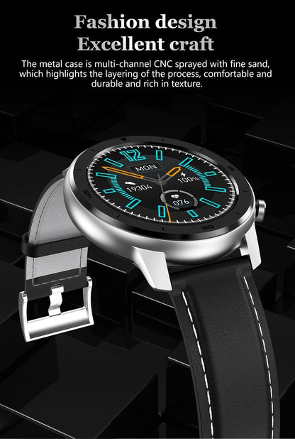 Reloj inteligente moderno de pantalla táctil redonda completa para hombres, estilo de lujo para negocios, con protección IP68 impermeable y monitor de presión arterial y frecuencia cardíaca, 5 días en espera