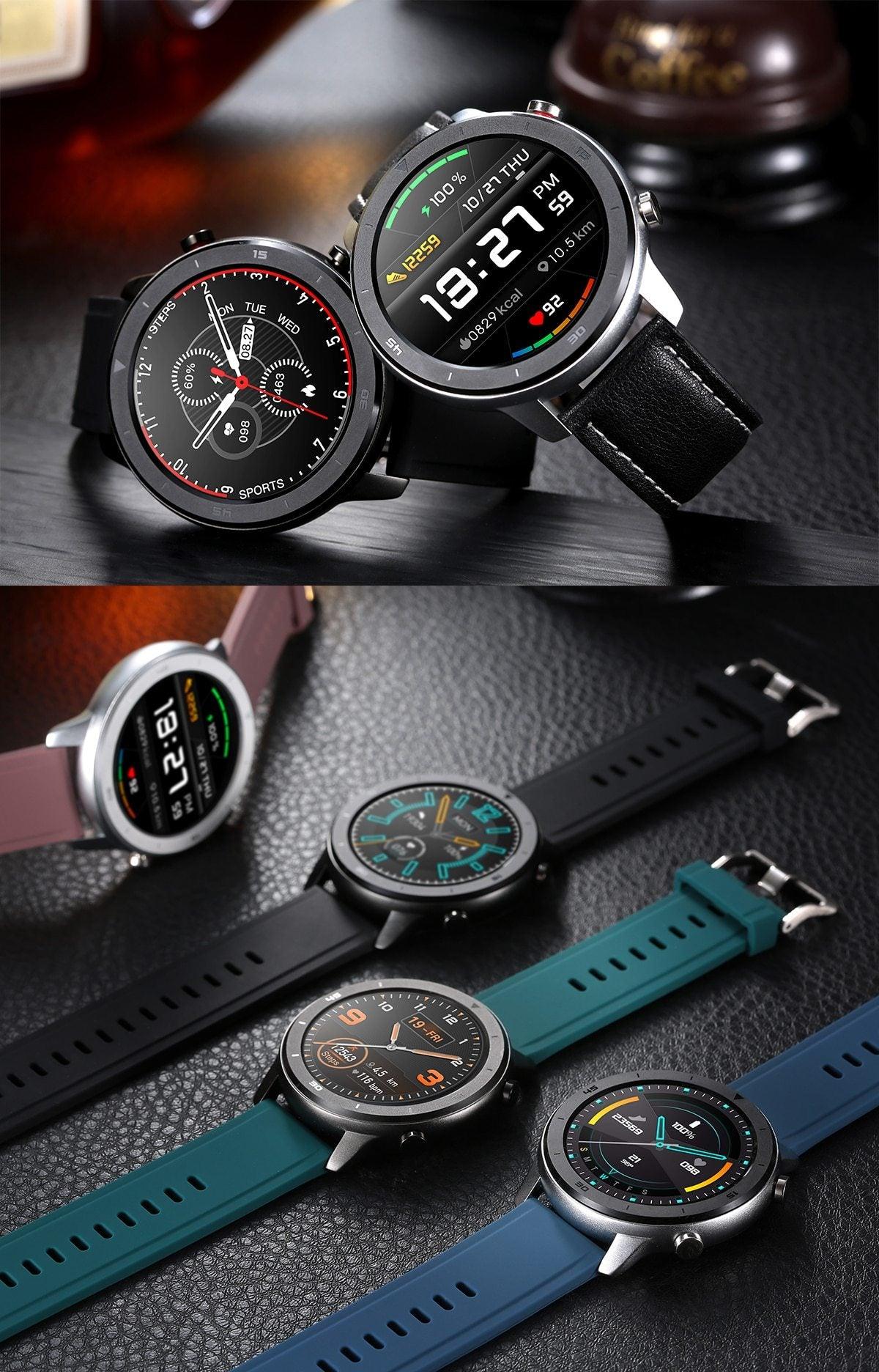 Reloj inteligente moderno de pantalla táctil redonda completa para hombres, estilo de lujo para negocios, con protección IP68 impermeable y monitor de presión arterial y frecuencia cardíaca, 5 días en espera