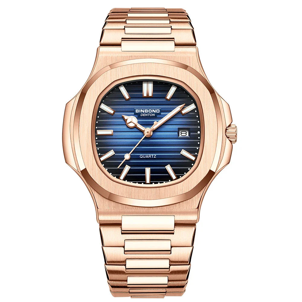 Nouvelle Suisse Homme Décontracté Or Rose Horloge Montre Homme Luxe Montres Automatiques Hommes Mode Montres-bracelets à Quartz Tudo Por 1 Real