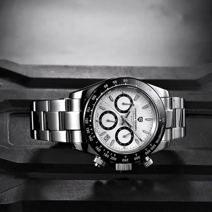 PAGANI DESIGN New Ceramic Bezel Men Quartz Wristwatches Luxurys Sapphire Glass Chronograph 100m Waterproof Stainless Watches Men