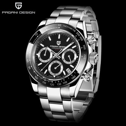 PAGANI DESIGN New Ceramic Bezel Men Quartz Wristwatches Luxurys Sapphire Glass Chronograph 100m Waterproof Stainless Watches Men