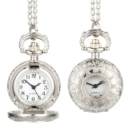 Montre de poche collier à chaîne avec affichage de l'heure double et chiffres en alliage, style vintage, cadeaux d'anniversaire