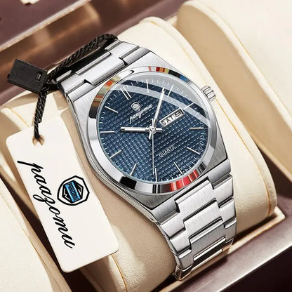 PAAZOMU Original Luxury Men Clock Fashion Luminous Waterproof Chronograph Date Watch For Man Leather Quartz Men's Watches Reloj