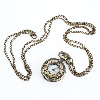 Montre de poche collier à chaîne avec affichage de l'heure double et chiffres en alliage, style vintage, cadeaux d'anniversaire