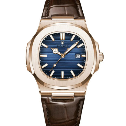 Nouvelle Suisse Homme Décontracté Or Rose Horloge Montre Homme Luxe Montres Automatiques Hommes Mode Montres-bracelets à Quartz Tudo Por 1 Real