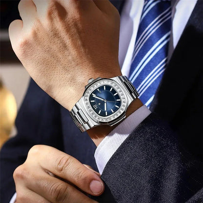 Luxury Digital New Diamond Watch For Man Fashion Quartz Wristwatches Mens Automatic Watches Man Gifts Clock Tudo Por 1 Real