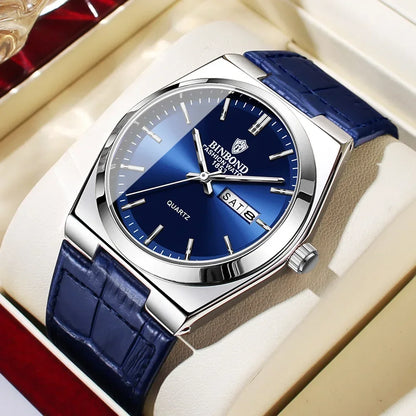 Nuevos regalos Casual Business Top Reloj azul para hombre Relojes de lujo automáticos Relojes de cuarzo de moda para hombre Relogio Masculino