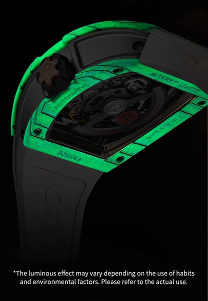 BONEST GATTI Carbon Fiber Case Men Automatic Movement Wristwatch Skeleton Warrior Sapphire Glass Mechanical Watches for Men 2025