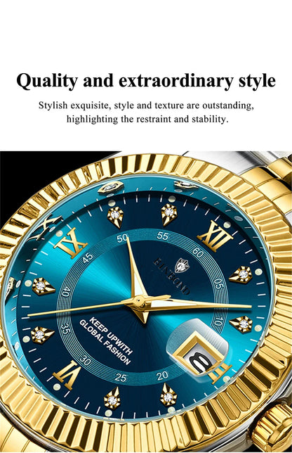 Fashion Quartz Wristwatches Luxury Brand High Quality Diamond Watch For Man Gifts Digital Mens Automatic Watches Men Gold Clock