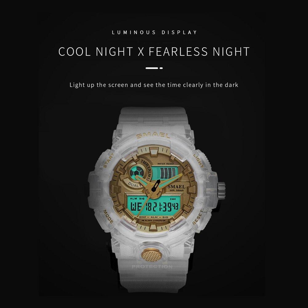 Montre Sport Digitale Homme et Femme Lumineuse Double Fuseau Horaire Étanche 5 Bars Montre-Bracelet Militaire Moderne pour Homme Avec Mode Nuit