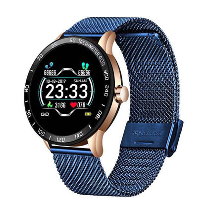 Reloj inteligente moderno de lujo para hombres y mujeres con pantalla LED a color y rastreador de presión arterial y frecuencia cardíaca con modo multifunción y rastreador de actividad física
