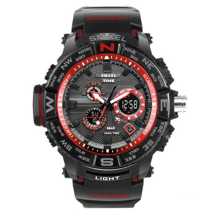 Nuevo reloj deportivo de lujo con pantalla dual LED digital analógica electrónica de cuarzo y protección resistente al agua de 30 m