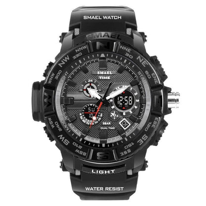 Nuevo reloj deportivo de lujo con pantalla dual LED digital analógica electrónica de cuarzo y protección resistente al agua de 30 m