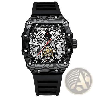 Men's Barrel Skeleton Automatic Mechanical Sport Watch