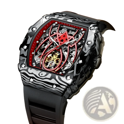Men's Barrel Skeleton Automatic Mechanical Sport Watch