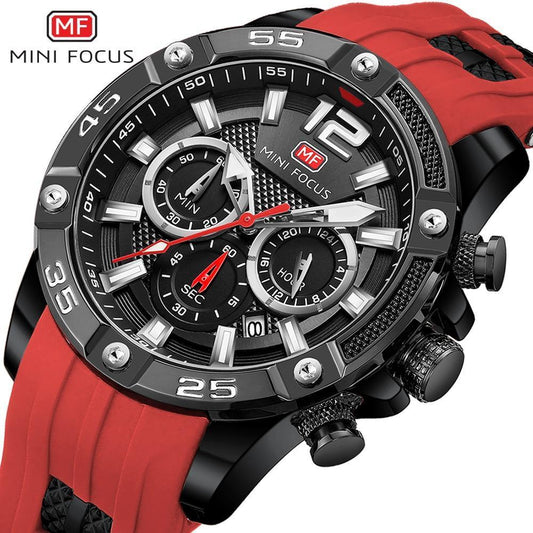Mini Focus New Fashion Sport Mens Watches Waterproof Silicon Strap Wrist Watch Multifunctional Luminous Hands For Men