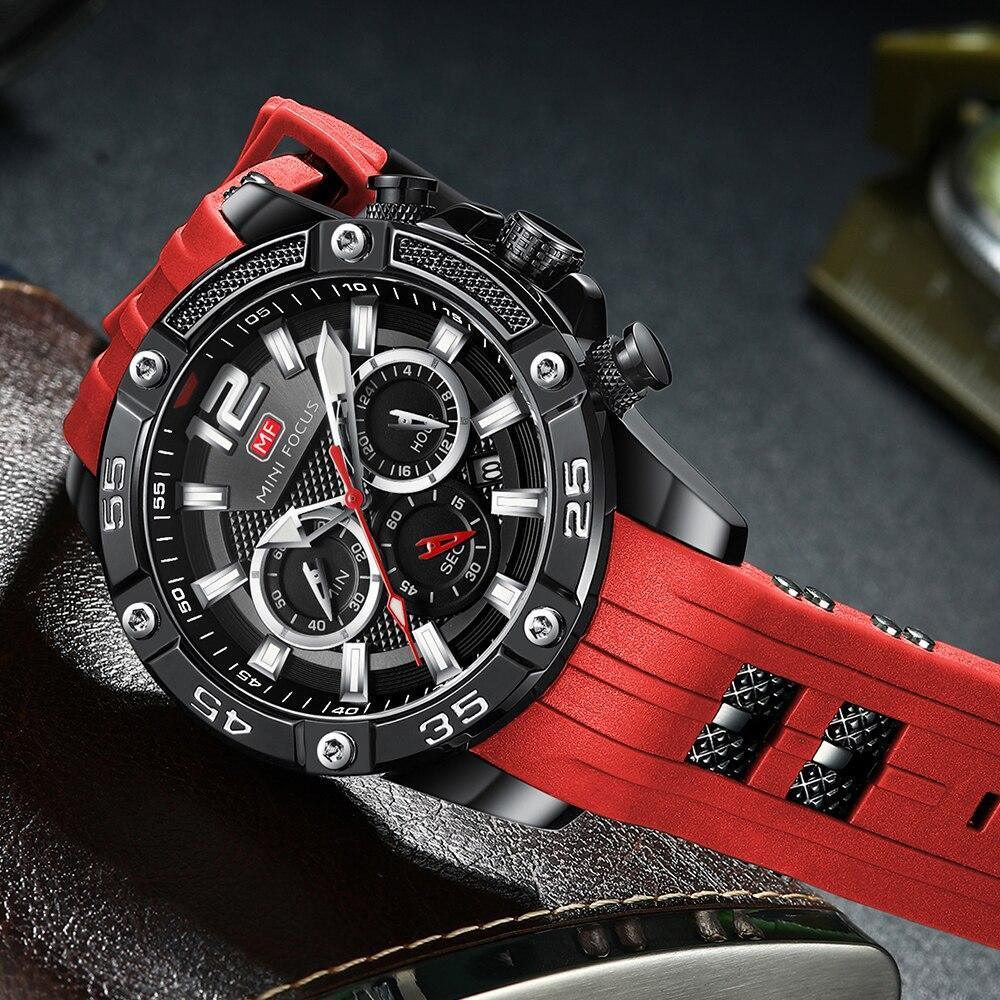 Mini Focus Nouvelle Mode Sport Montres Hommes Étanche Bracelet en Silicone Montre-Bracelet Multifonction Aiguilles Lumineuses Pour Hommes